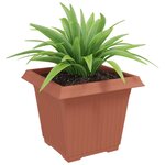 vidaXL Pot de Fleurs Carré 6 Pièces Rouge brique 33 x 33 x 26 cm