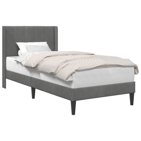 vidaXL Cadre de lit avec tête de lit Gris foncé 80 x 200 cm Velours