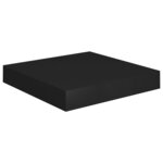 vidaXL Étagères murales flottantes 2 Pièces noir 23x23 5x3 8 cm MDF