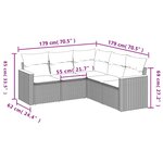 vidaXL Salon de jardin avec coussins 5 Pièces beige résine tressée