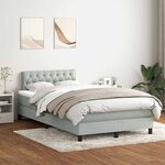 vidaXL Sommier à lattes de lit et matelas gris clair 120x220cm velours