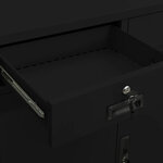 Armoire de bureau avec 2 étagères réglables rangement dossiers 90 x 40 x 102 cm en acier noir 02_0046909
