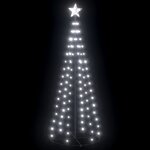 vidaXL Arbre de Noël cône 100 LED blanc froid décoration 70x180 cm