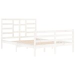 vidaXL Cadre de lit sans matelas blanc bois massif 140x200 cm