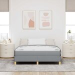 vidaXL Lit à ressorts avec matelas Gris clair 160 x 200 cm tissu