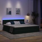 vidaXL Lit de rangement LED avec matelas Vert foncé 200 x 200 cm