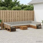vidaXL Ensembles de canapés avec coussin 11 Pièces Bois d'Acacia Massif
