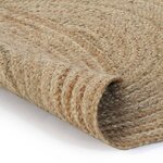 vidaXL Tapis Jute tressé 90 cm rond