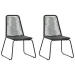 vidaXL Ensemble à manger de jardin 3Pièces PVC résine tressée noir marron