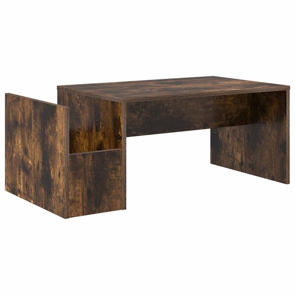 vidaXL Table basse Chêne fumé 90 x 45 x 35 cm Bois d'ingénierie