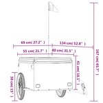 vidaXL Remorque de vélo noir et gris 45 kg fer