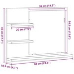 vidaXL Miroir de salle de bain gris béton 60x10 5x45cm bois ingénierie