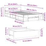 vidaXL Cadre de lit avec tiroir sans matelas noir 90x200 cm
