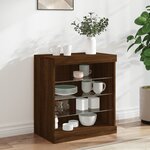 vidaXL Buffet avec lumières LED chêne marron 60 5x37x67 cm