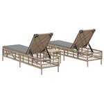 vidaXL Chaises longues lot de 2 avec table beige résine tressée