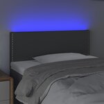 vidaXL Tête de lit à LED Gris foncé 90x5x78/88 cm Tissu