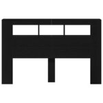 vidaXL Tête de lit LED avec étagère Chêne noir 160 x 18 5 x 103 5 cm