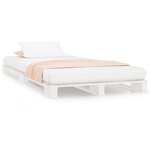 vidaXL Lit de palette blanc 100x200 cm bois de pin massif