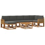 vidaXL Ensemble de canapés d'extérieur 8 pc Naturel et Anthracite
