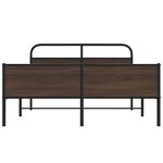 vidaXL Cadre de lit en métal sans matelas chêne marron 150x200 cm
