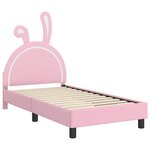 vidaXL Cadre de lit pour enfants avec tête de lit Rose 80 x 160 cm PU