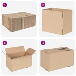 vidaXL Boîte Pliable 50 Pièces Marron 24 x 13 x 13 cm Carton