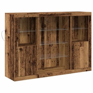 vidaXL Buffet LED Bois ancien 142 5 x 37 x 100 cm Bois d'ingénierie