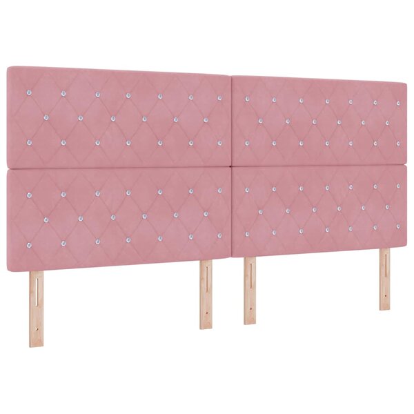vidaXL Tête de lit Rose 200 cm Velours