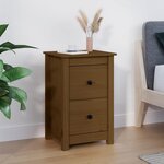 vidaXL Table de chevet Marron miel 40x35x61 5 cm Bois de pin solide