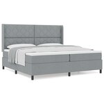 vidaXL Lit à ressorts avec matelas Gris clair 200x200 cm  tissu