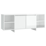 vidaXL Meuble TV blanc brillant 130x35x50 cm bois d'ingénierie