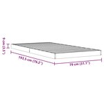 vidaXL Cadre de lit sans matelas cire marron 75x190 cm bois pin massif