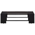 vidaXL Salon de jardin 14 Pièces avec coussins Noir Résine tressée