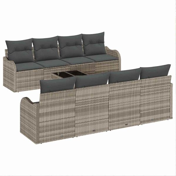 vidaXL Ensemble de canapé de jardin 9 Pièces Gris clair et gris foncé