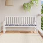 vidaXL Coussin de banc de jardin motif à carreaux gris 180x50x4 cm