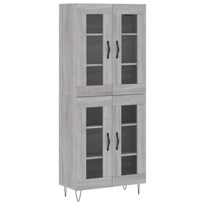 vidaXL Buffet haut Sonoma gris 69 5x34x180 cm Bois d'ingénierie