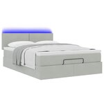 vidaXL Cadre de lit ottoman et matelas gris clair 140x190 velours