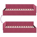 vidaXL Cadre de lit d'angle Autre Rouge bordeaux 100 x 200 cm