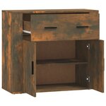 vidaXL Buffet Chêne fumé 80x33x70 cm Bois d'ingénierie