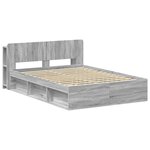 vidaXL Cadre de lit avec rangement Sonoma gris 140 x 190 cm