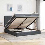 VidaXL Cadre de lit ottoman avec matelas gris foncé 180x200cm velours
