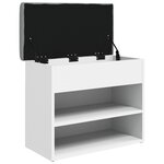 vidaXL Banc à chaussures Blanc 62x32x50 cm Bois d'ingénierie
