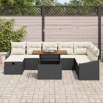 vidaXL Ensemble de canapé de jardin 9 Pièces Noir polyrotin