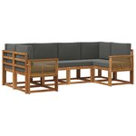 vidaXL Ensemble de canapés d'extérieur 6 pc Naturel et Anthracite