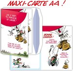 Grande carte départ gaston lagaffe avec enveloppe pour retraite ou déménagement