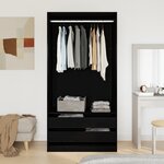 vidaXL Armoire en Chêne Noir - 100 x 50 x 200 cm - Conçue en Bois d'Ingénierie