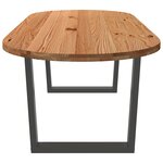 vidaXL Table à manger marron clair bois de chêne massif ovale