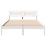 vidaXL Cadre de lit Blanc 135 x 190 cm Bois massif en pin