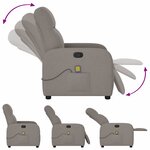 vidaXL Fauteuil de massage inclinable Taupe Tissu