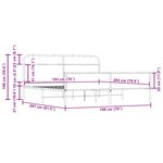 vidaXL Cadre de lit en métal sans matelas chêne fumé 193x203 cm